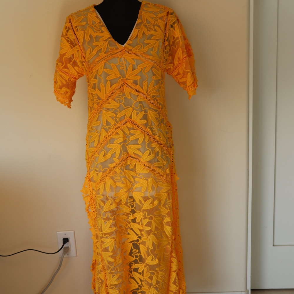 yellow beach cover up